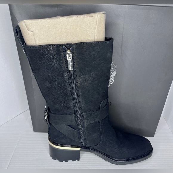 Vince Camuto Women’s Size 7 VC-KERIVINI BLK Silk Goat Black Moto Boots - Picture 5 of 13